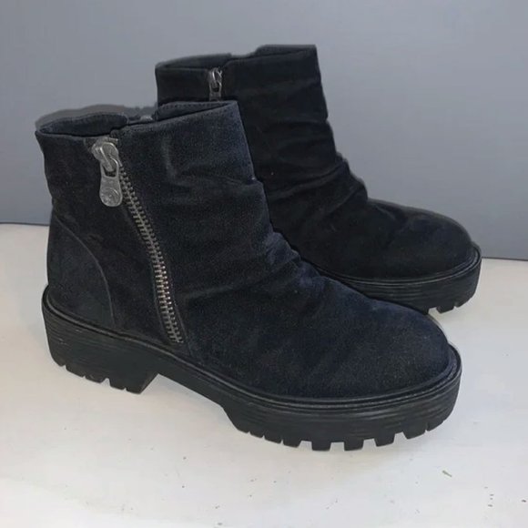 Blowfish black platform chunky moto side zip ankle boots 8.5 - Picture 4 of 4